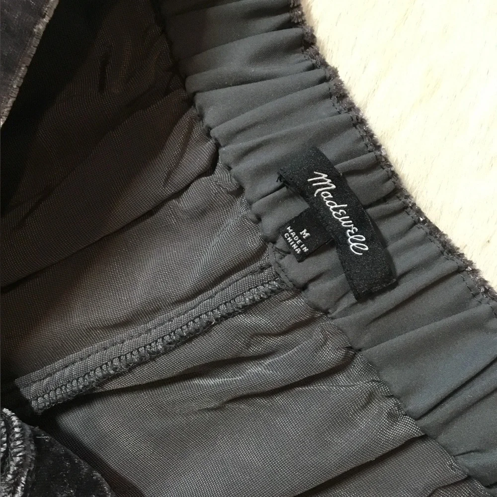 Madewell velvet trousers with a tapered wide leg high rise - Picture 6 of 7
